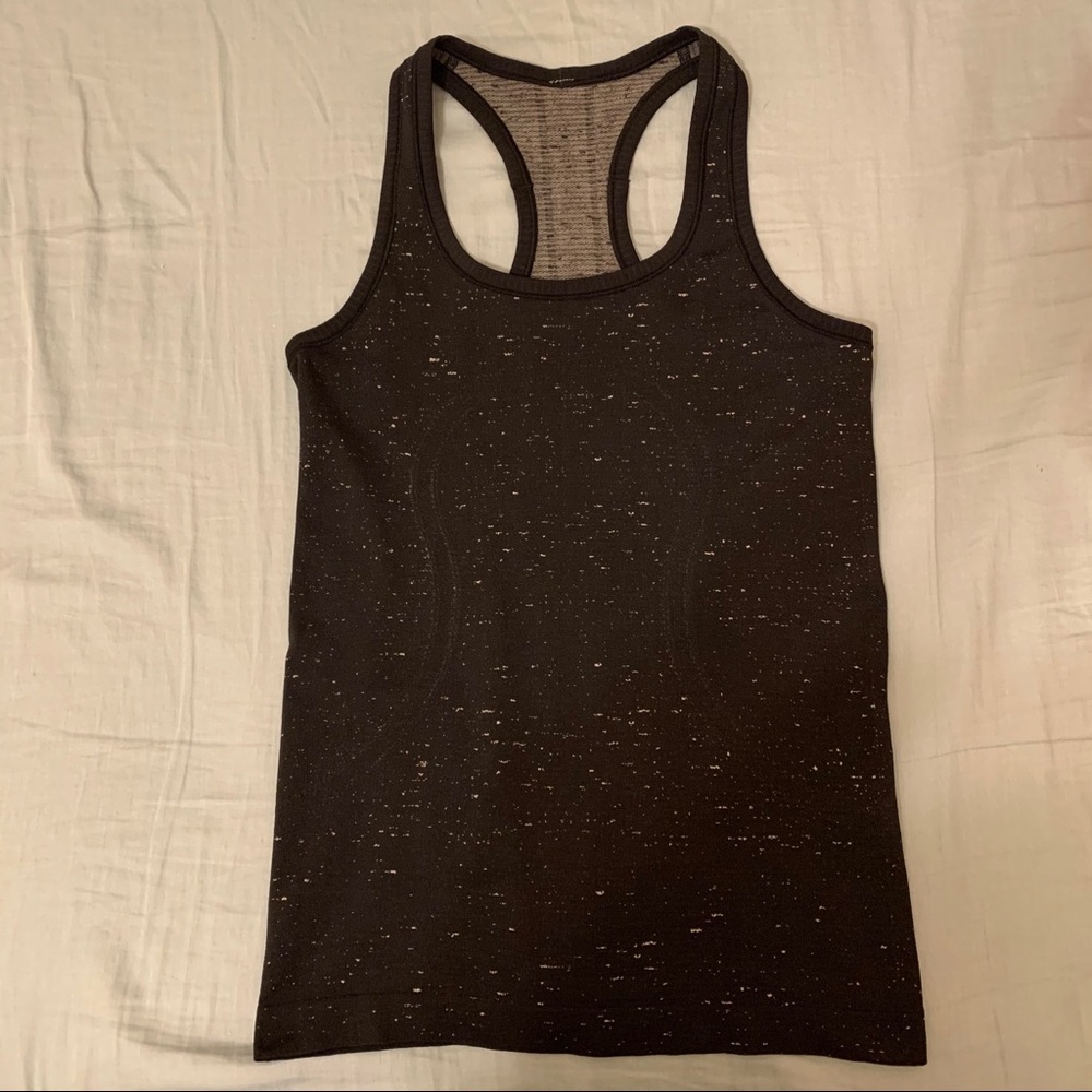 Lululemon black white speckled swiftly tech tank